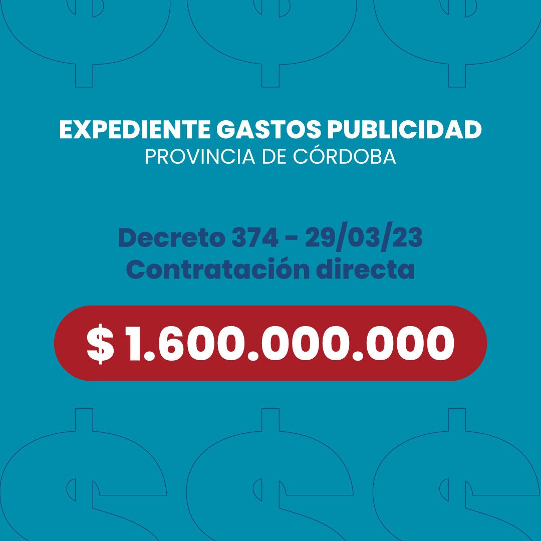 ljuez's tweet photo. Quiero compartir con ustedes algunos expedientes de gastos en publicidad realizados por el Gobierno de la Provincia de #Córdoba , ah pero después el déficit  provincial es por el personal de salud contratado 
NO TIENEN VERGÜENZA! https://t.co/fpVM1bPo4B