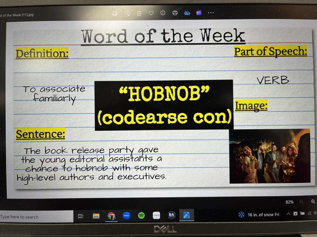 SDBookWizard's tweet photo. I hope that everyone was able to HOBNOB with their friends and family during winter break!
#wordoftheweekWednesday https://t.co/tAUuXVqKtr