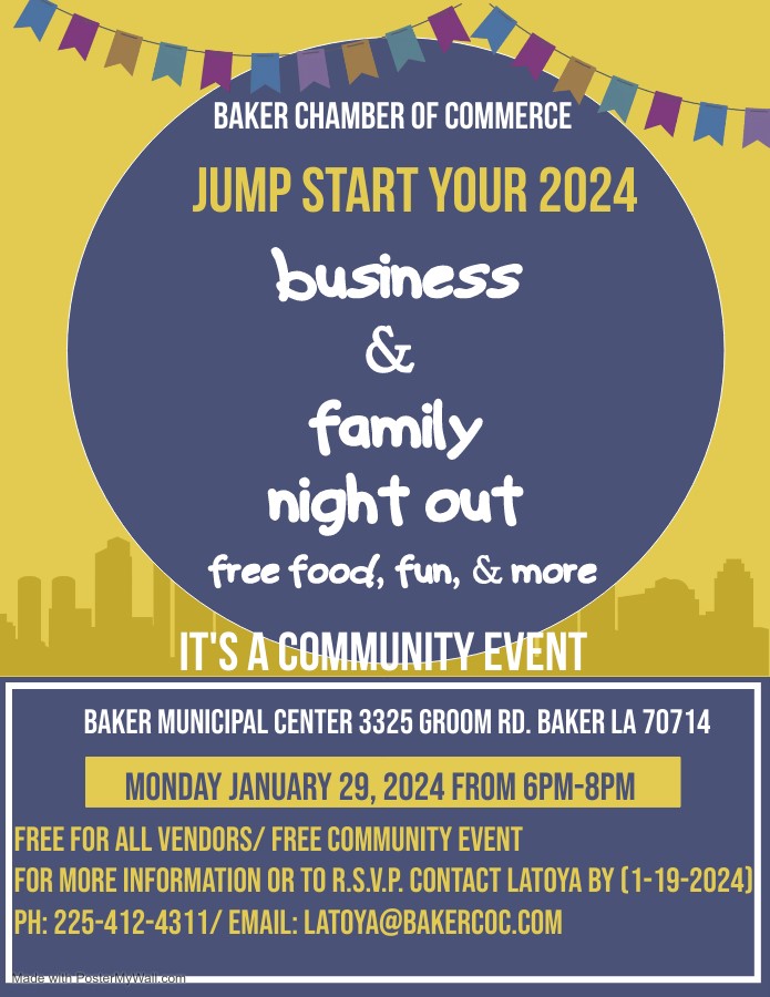Jump Start 2024 with the Baker Chamber of Commerce *FREE* Event January 29 - Details Inside!