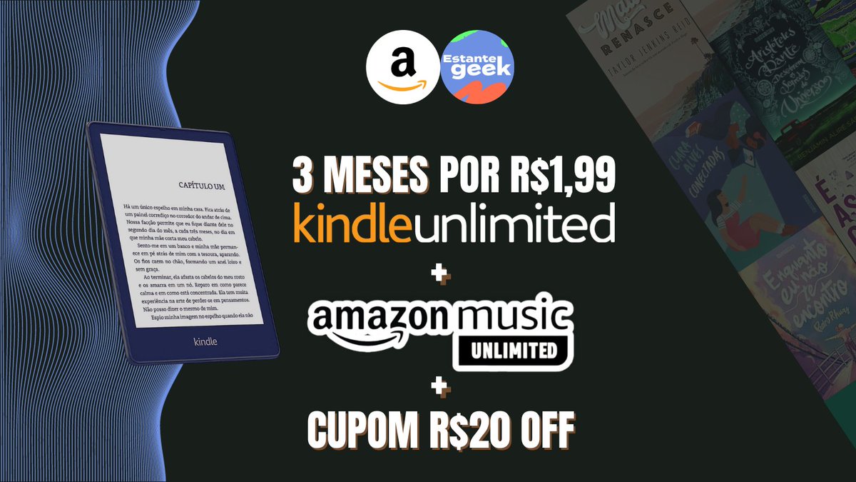 COMBÃO 🤍 AMAZON 📦⚡

🚀3 meses Kindle Unlimited por R$1,99 (ou promo surpresa)
🔗amzn.to/3ZM9mD7

🚀3 meses Amazon Music Unlimited de graça 
🔗amzn.to/3RR1gp0

🚀Cupom R$20 OFF em compras acima de R$50 (verifique elegibilidade)
🔗amzn.to/3NQ55tl

A