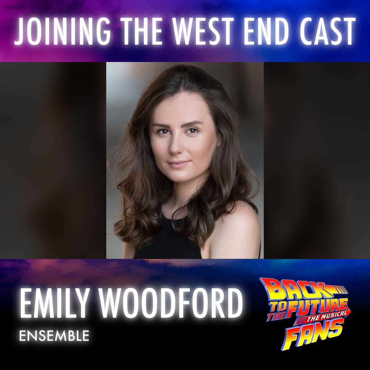 The Chamber of Commerce welcomes @WoodfordEmily to Hill Valley! 💐

Heavy congratulations and a massive warm welcome to Emily Woodford who is joining the @BTTFmusical ensemble. Emily will also be taking over as 2nd cover for #LindaMcFly! 🎉

#bttfmusical #backtothefuturemusical