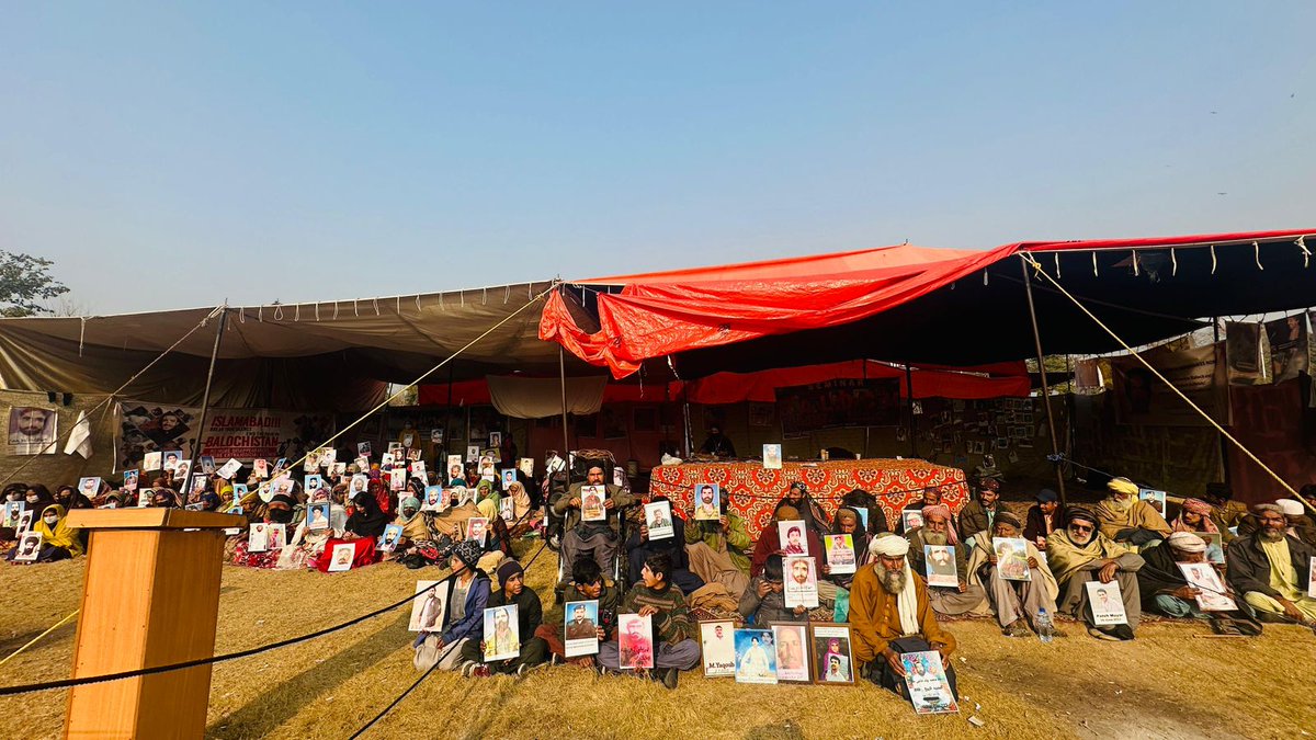 Stand with Balochistan in Islamabad. The sit-in camp demands justice, an end to genocide, and the release of missing Baloch individuals. #IStandWithBalochMarch