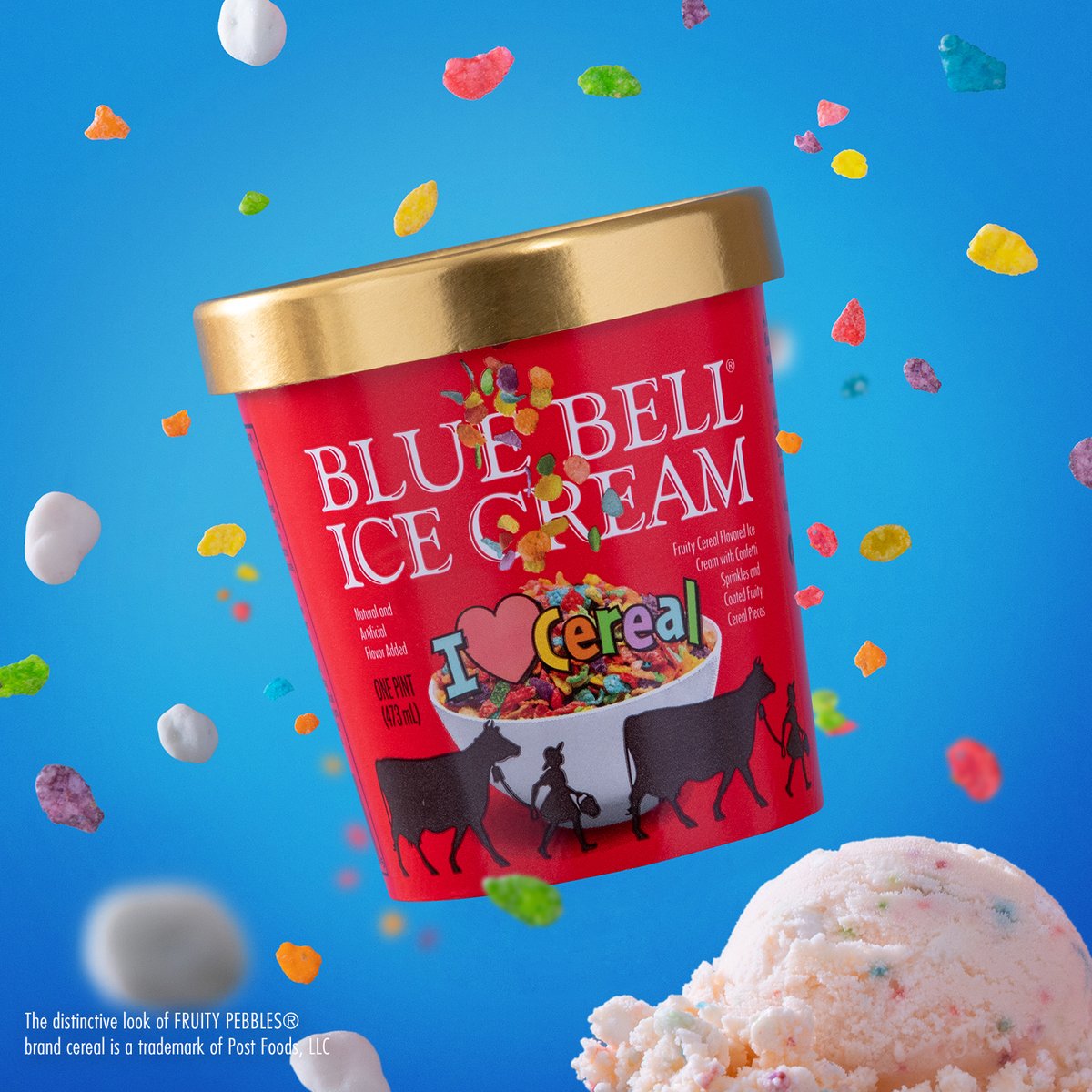 Cereal for dessert? Yes, please! I ❤ Cereal Ice Cream returns to stores beginning today. I ❤ Cereal is a delicious ice cream with the flavor of fruity cereal, combined with confetti sprinkles and coated fruity cereal pieces. Available for a limited time in the pint size.