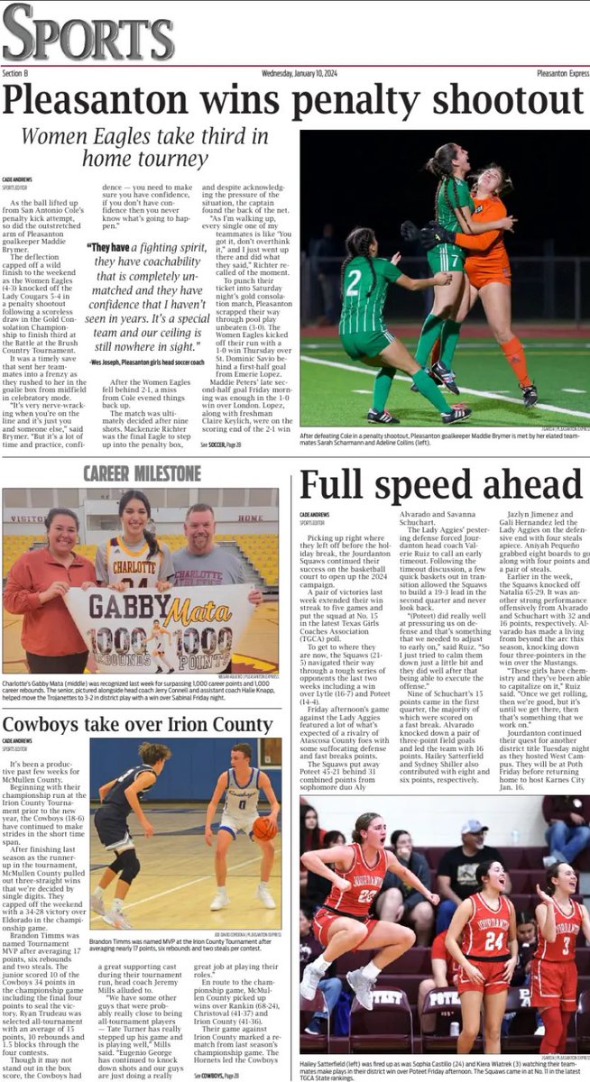 PE1909's tweet image. Grab your copy of the Pleasanton Express this week to read about all the exciting things going on in local sports. Copies are available for just $1 at 65 retail outlet locations! #YourStories #AlwaysLocal