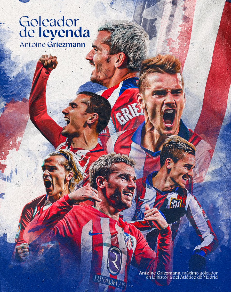 𝐓𝐄𝐒𝐓𝐈𝐆𝐎𝐒 𝐃𝐄 𝐋𝐀 𝐇𝐈𝐒𝐓𝐎𝐑𝐈𝐀.
¡MÁXIMO GOLEADOR DE LA HISTORIA DEL CLUB!
✍🏼 @AntoGriezmann

❤️🤍 #GoleadorDeLeyenda