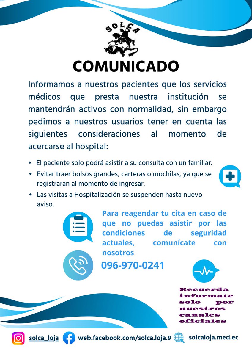 JHOAMARIS's tweet photo. #Solca #Loja atención normal. https://t.co/mjpuwGAnJ9