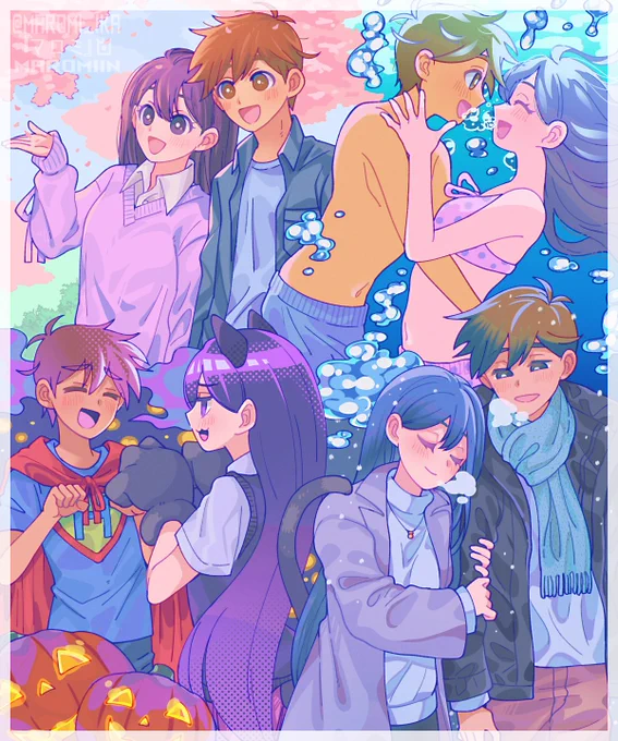 When they are together, every season is filled with happiness  [ Day 3: Seasons #HeroMariWeek2024 ] #OMORIFANART