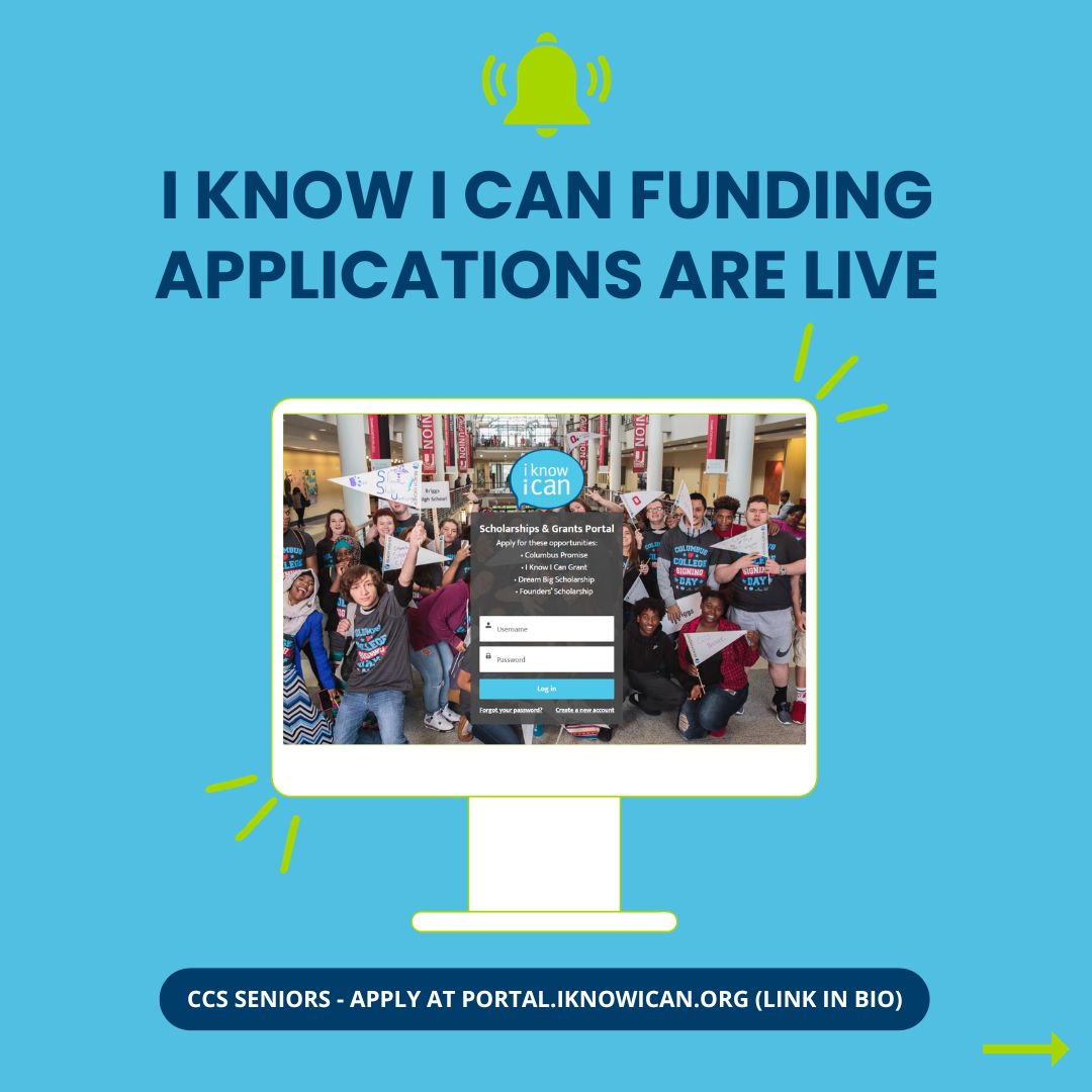 IKnowICan88's tweet photo. I Know I Can funding applications are LIVE! CCS Class of 2024 📢 Head to https://t.co/fzpDzSqxUG to get started today. #iknowican #dreambig #scholarships #grants https://t.co/x2TuqYmqBj