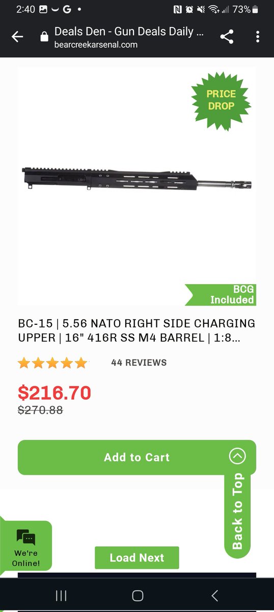 WhitetailArmory's tweet photo. https://t.co/D1Zbkx1hQx has complete 5.56 stainless side charging uppers for $216.70
#bearcreekarsenal #ar15 #firearms #guns #upperreciever #America #gun #2a #dealsden #deals https://t.co/IUrEv9aE9w