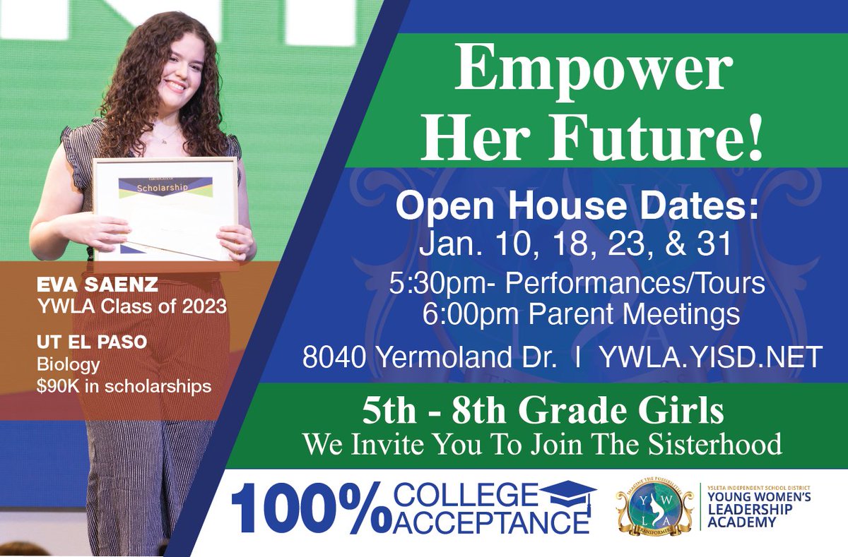 🌟 Join us tonight for an exclusive Open House at the Young Women's Leadership Academy! 🌟 Come and explore our empowering programs, meet our dedicated faculty, and learn about the exciting opportunities awaiting your daughters! 💡💪 See you there! 🎉 #YoungWomensLeadership