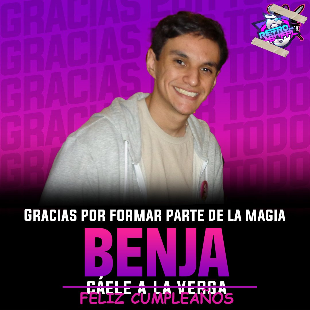 RetroShffl's tweet photo. Todo nuestro amor a @Benjamingil007 el genio escondido detrás de Steve (quién realmente nunca hace nada y se lleva toda la gloria...) FELIZ CUMPLEAÑOS!!! 🎂#RetroSHFFLAttitude #RetroSHFFLJa #BeeRetroBeeSHFFL https://t.co/weEWzNVUsS