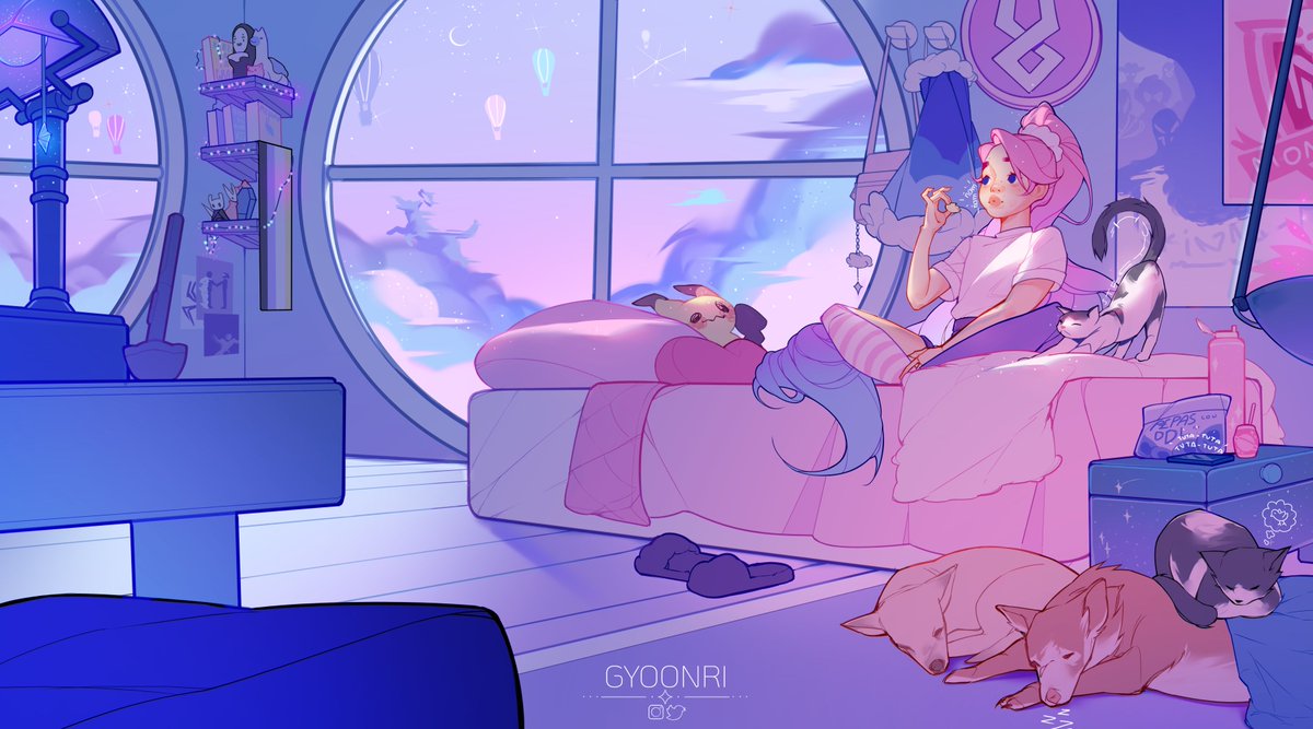 gyoonri's tweet photo. Hey #PortfolioDay !! 😊🩷

I'm Gyo, an illustrator and character design from Argentina! I am quite obsessed with the sky and bright colors 🫶 https://t.co/3o3hYcU9L3