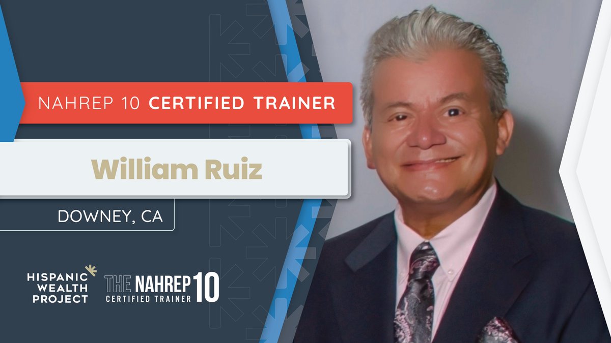 HispWealthProj's tweet photo. 🎉 Join us in welcoming William Ruiz to the prestigious role of NAHREP 10 Certified Trainer! 🌟 With a wealth of experience, William is set to empower our community through financial education. Ready to take the first step? Apply now!  https://t.co/i2wlq7hjuH https://t.co/havSGz6Gih