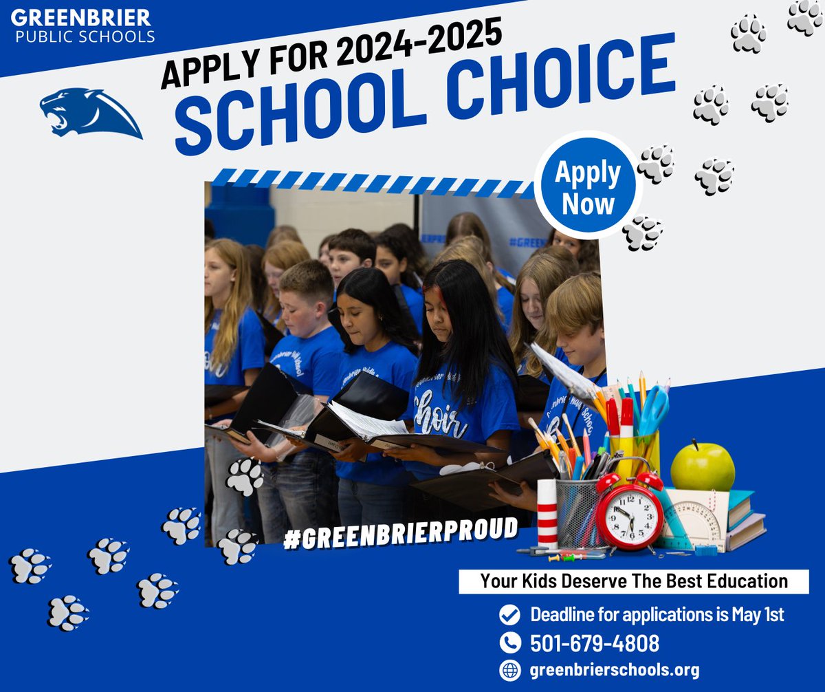 Join us through School Choice and be #GreenbrierProud!

Go to greenbrierschools.org for all School Choice information and application!