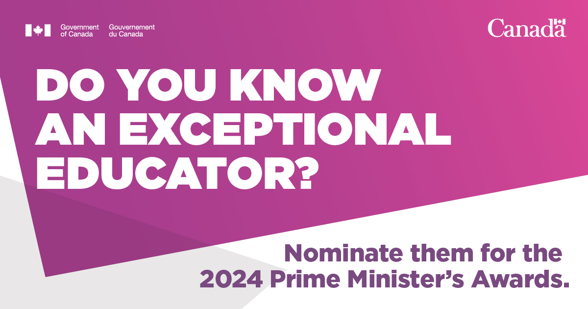 ISED_CA's tweet image. New year, new reasons to cheer! 

Kick off 2024 by celebrating an incredible educator.

We’re sure it would make their year! 😉

Last chance to nominate an outstanding educator for a #PMAward for Teaching Excellence: bit.ly/3rEb9cV