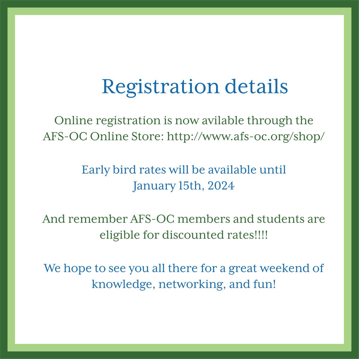 afs_ontario's tweet photo. Don't worry, there is still time to submit your poster presentation abstract for the AFS-OC AGM at the end of the month!!!! #annualgeneralmeeting #agm #afs #americanfisheriessociety #fisheries #ontairo https://t.co/72zTFbzc2w