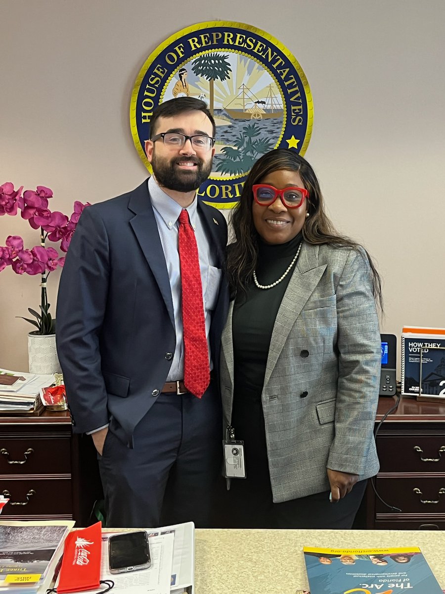 Making our way through The Capitol. Dustin Goodwyn, Operations Manager, met this morning with several legislators including Representative Dunkley from Broward. #AchieveWithUs #advocate