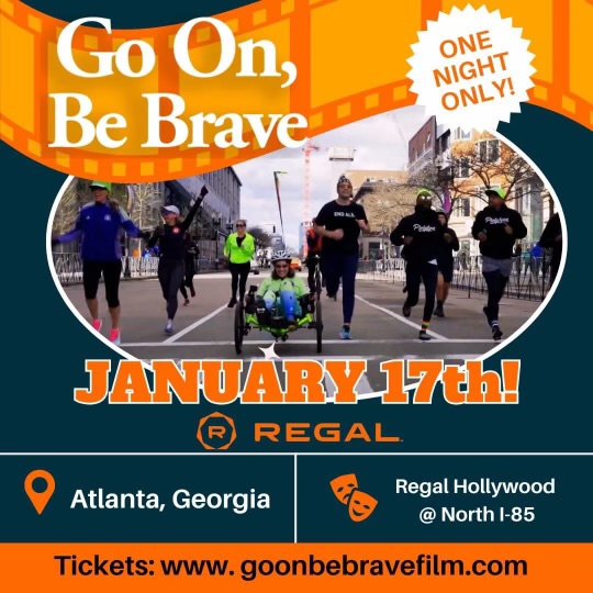HopOnACure's tweet photo. Go On, Be Brave – a beautiful film documenting the true story of Andrea Lytle Peet, the first person with ALS to complete a marathon in all 50 states – premiers in #Atlanta next Wed, 1/17! Join us there, get your tix at: https://t.co/GqH0To9uJX

#goonbebrave #teamdrea #alswarrior https://t.co/JXLj1tCONr