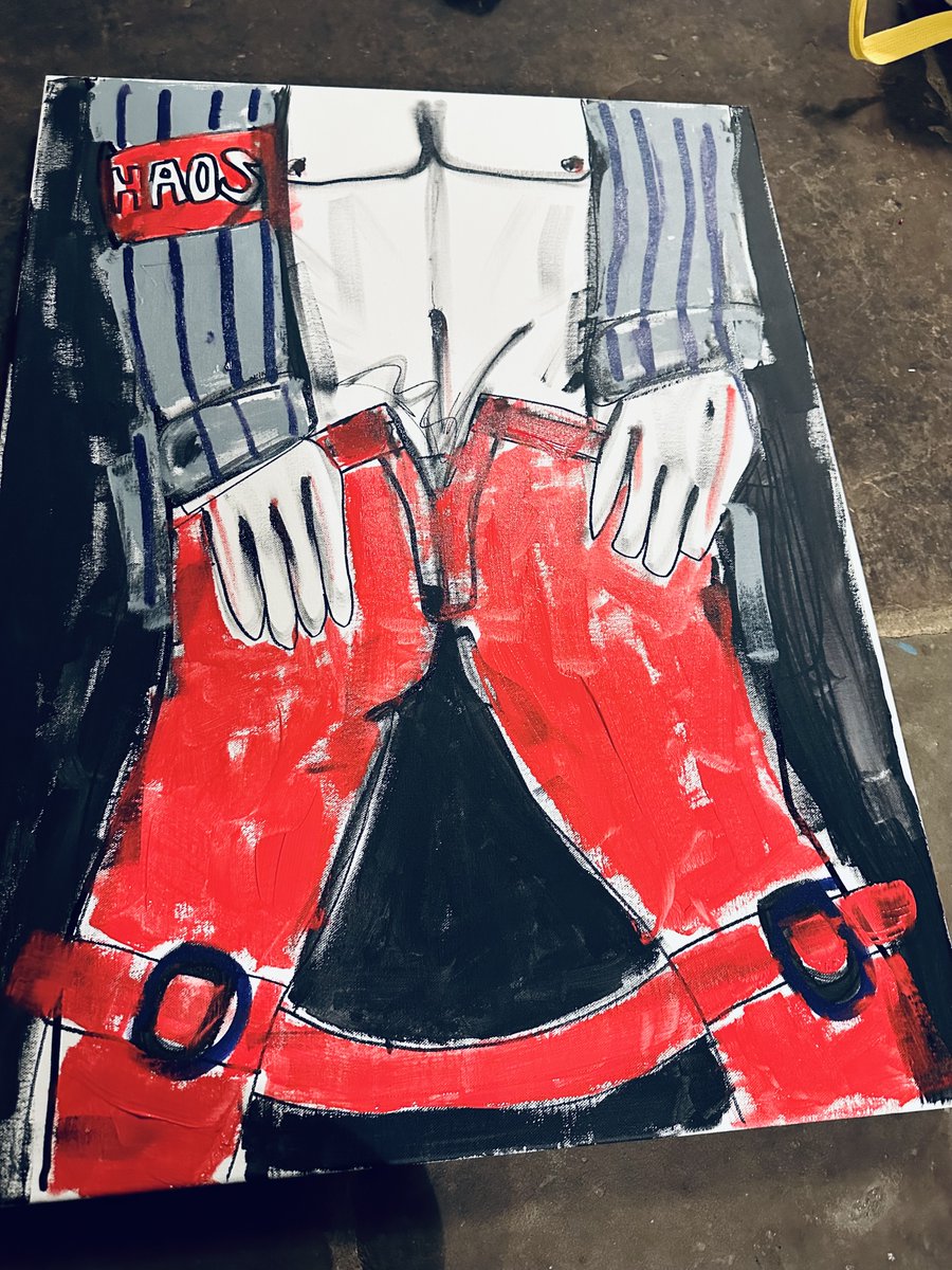 This started out badly but I just kept going to create 'Chaos Boy in Westwood Bondage Pants! A work in progress! #Art #BoyGeorgeArt