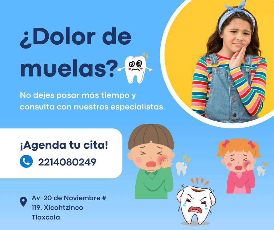 Angarmedios's tweet image. Angar Medios TV comparte// #DentalSolution 
Si te duele la muela 🦷  agenda una cita, recuerda que los sábados también laboramos. 🧑🏽‍⚕️👩🏼‍⚕️

☎ Te esperan en 📍 Av. 20 de Noviembre # 119. Xicohtzinco Tlaxcala.

📝 Agenda tu cita al📱nuevo teléfono de contacto 221 408 0249