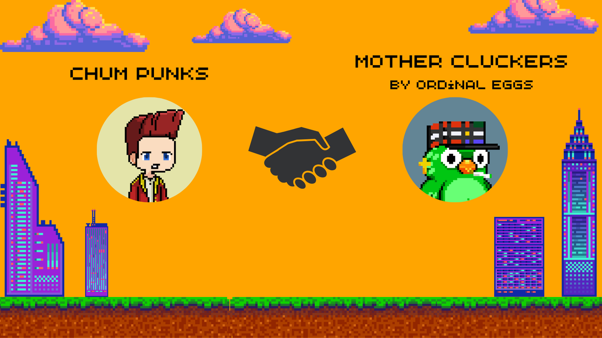 PixelChums's tweet photo. Chum Punks 🤝 Ordinal Eggs

We are giving away 👇

🎁 2x Ordinal Eggs WL spots
🎁 2x Chum Punks WL spots

✅ To Enter

1️⃣ Follow @PixelChums &amp; @ordinaleggs
2️⃣ Like &amp; Retweet 
3️⃣ Tag 3 Friends 

Winners will be announced in 48 hours ⏰

#OrdinalsNFT #Ordinals #BTC https://t.co/dBlwPEczxc