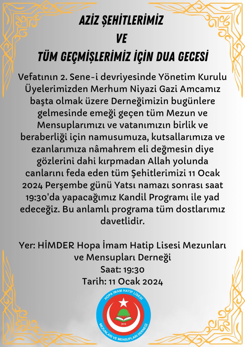Hopa İmam Hatip Mezunları ve Mensupları Derneği (@hopaihl) on Twitter photo 