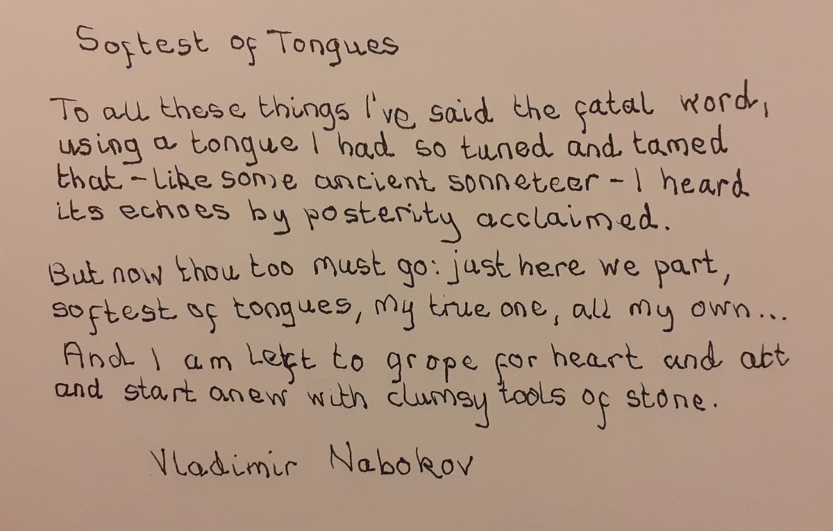 259. 'Softest of Tongues' by Vladimir Nabokov.