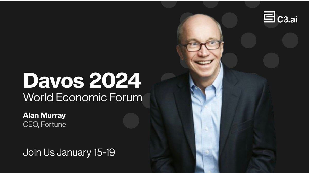 .@alansmurray, CEO, @FortuneMagazine will join C3 AI at @wef in Davos, Switzerland to moderate discussions on the deleterious consequences of AI and how we can move forward in regulating for more responsible, safe, and ethical AI. Learn more: spr.ly/6016RU0B4 #WEF24