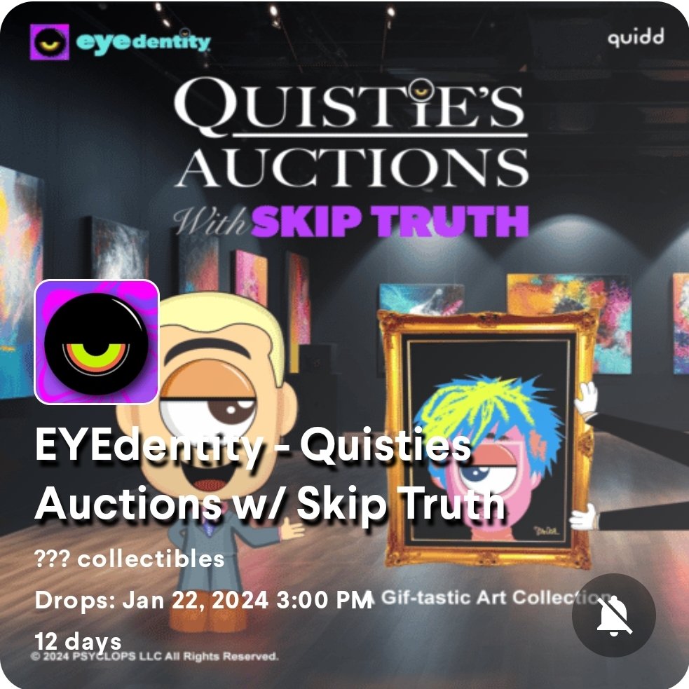 Looking forward to this <a href="/JOhnDOze_/">John Doze</a> <a href="/Skip__Truth/">Skip Truth</a> drop on <a href="/quidd/">Quidd👾</a> 
Finally something to spend my money on. Can't wait to see how these look.