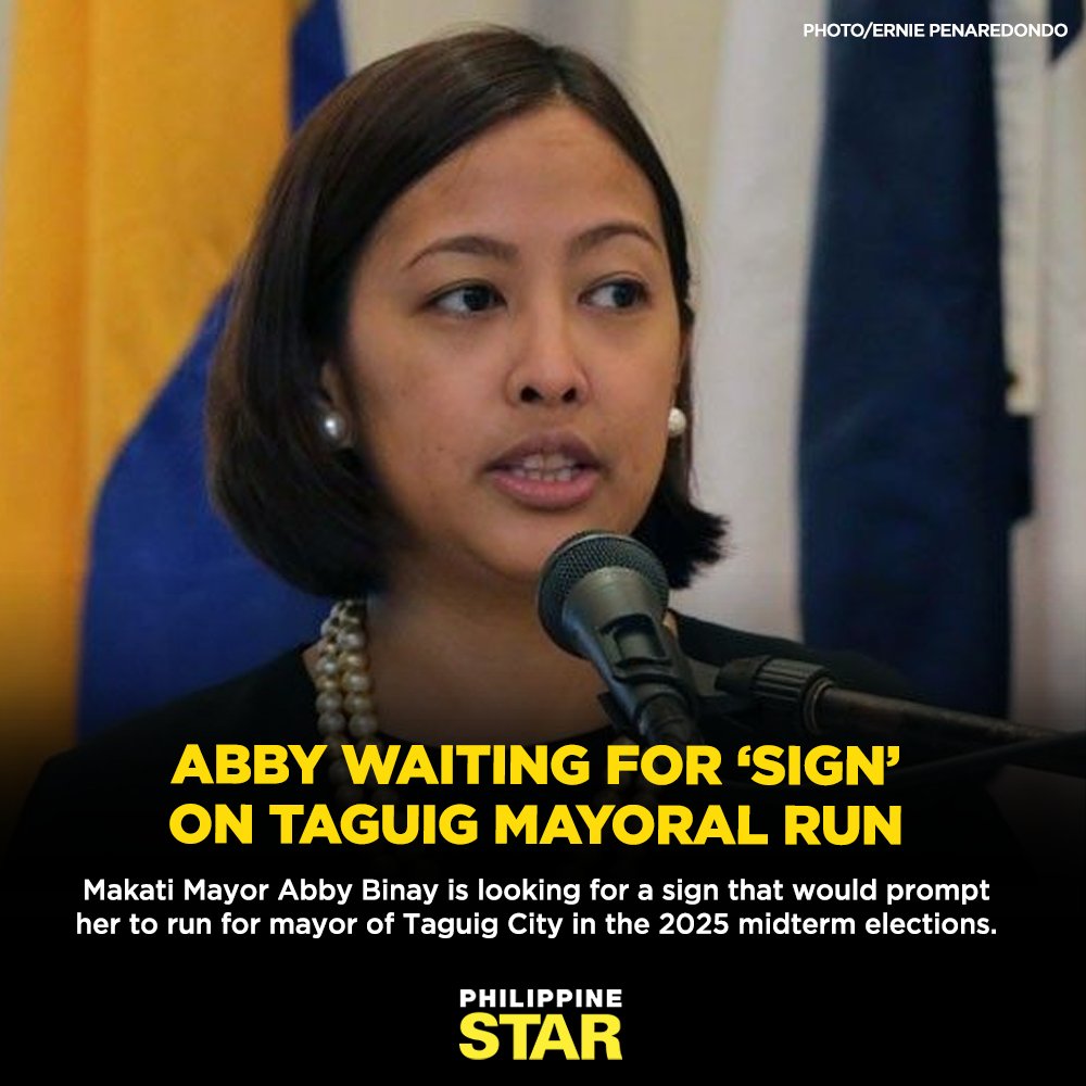 PhilippineStar's tweet photo. Abby Binay, who is serving her final term as Makati mayor, said on Tuesday she is still waiting for a “sign.” https://t.co/1R7opEJZQc https://t.co/HJhxzRov8L