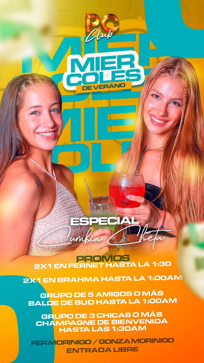 pueblochicoclub's tweet photo. 🌴Miércoles de Veranooo😎

🎸Noche de cumbia cheta🎶

✅ Un vale de $30.000
✅ Un vale de $10.000
✅ Combo Skyy
✅ Combo Champagne 
✅ 6 Stellas 

➡️Dale Fav
➡️ Rt
➡️ Menciona a 2 amigxs!!! https://t.co/Q1Jp4RyKeK