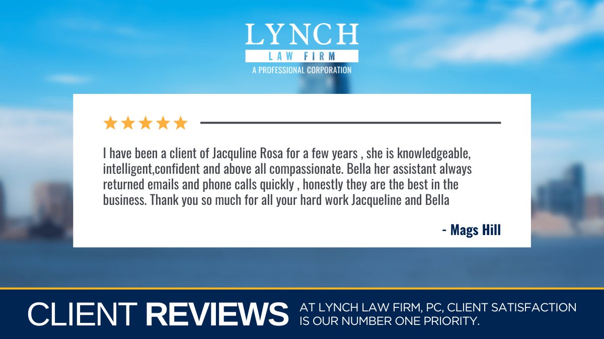 FirmLynch's tweet photo. Thank you, Mags, for taking the time to share such a heartfelt review. We are glad that we were able to help you. Client satisfaction is our top priority.

#LynchLawyers #clienttestimony #newclientreview https://t.co/rKB5Dwhf4G