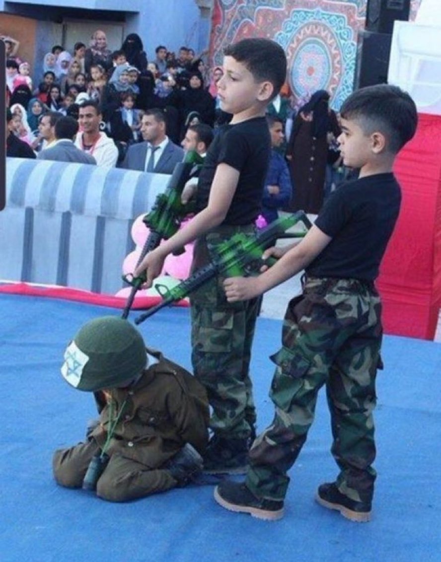 DrEliDavid's tweet image. School play in a Palestinian school 👇

Not surprising that they grow up to become terrorists...