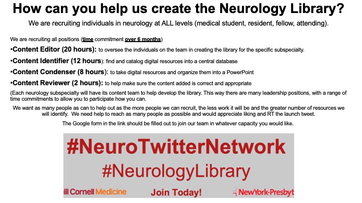 Dear #NeuroTwitter Community, The past 4 years were full of change & growth. The #NeuroTwitterNetwork helped >1,000 🧠 trainees & faculty network, learn, & tweet w #HowToNeuroTwitter guides. Today, we launch our #NeurologyLibrary project Join Team👉 forms.gle/hpnprGNxfQhbMy…