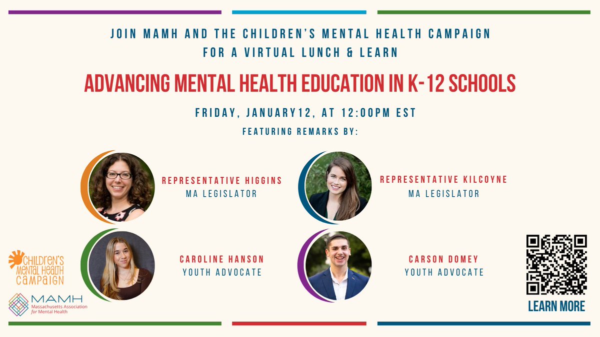 Most children &amp; adolescents experience positive #mentalhealth. But a significant &amp; growing number of youth experience mental health issues that interfere with their academic performance, social development, &amp; health. Mental health education is important now more than ever!