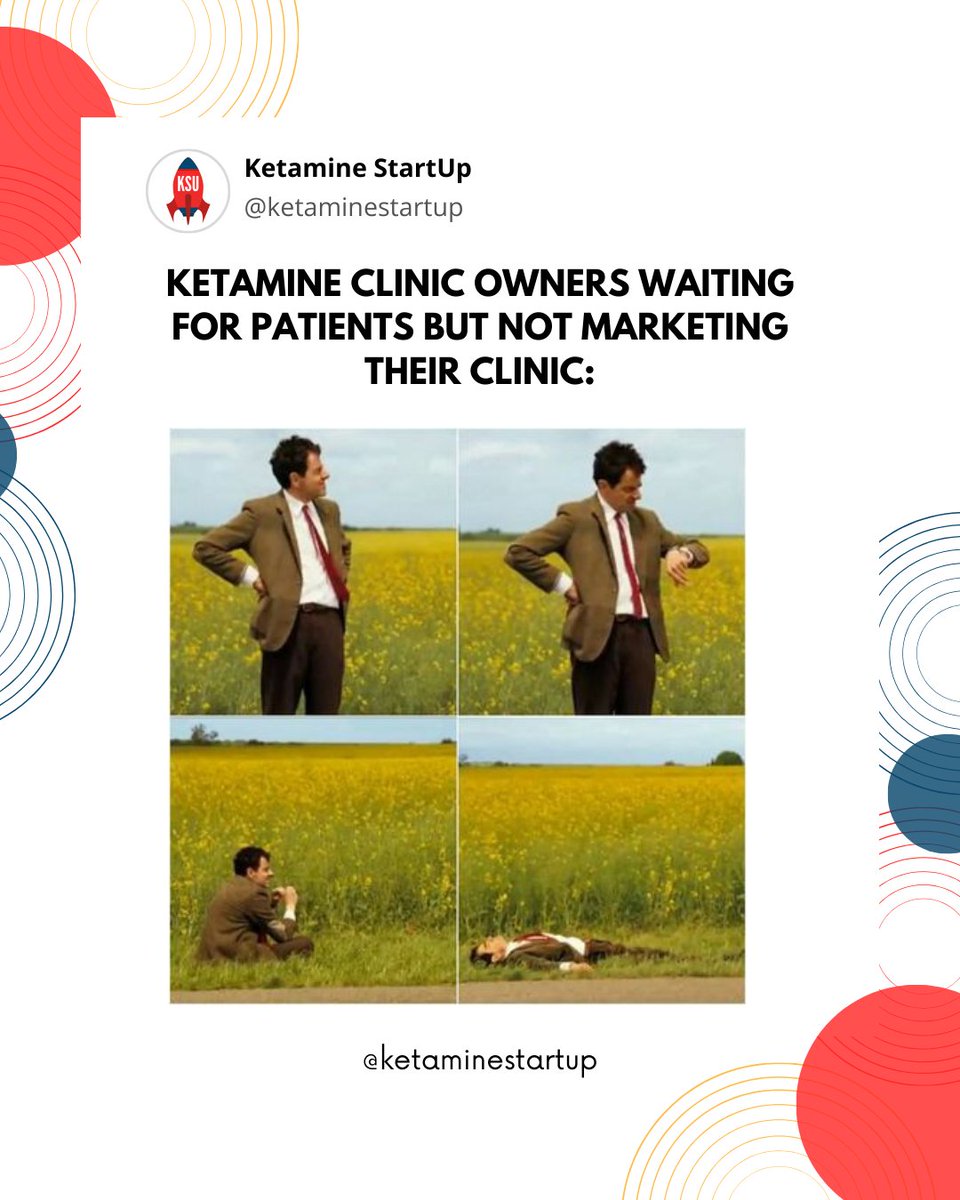 Owning a ketamine clinic means having to find your own patients. And how do you get patients to come to you? Through marketing your clinic! 🗣️

Are you ready to learn more about marketing your clinic?

#KetamineMarketing #PatientAcquisition #ClinicGrowth #KetamineStartUp