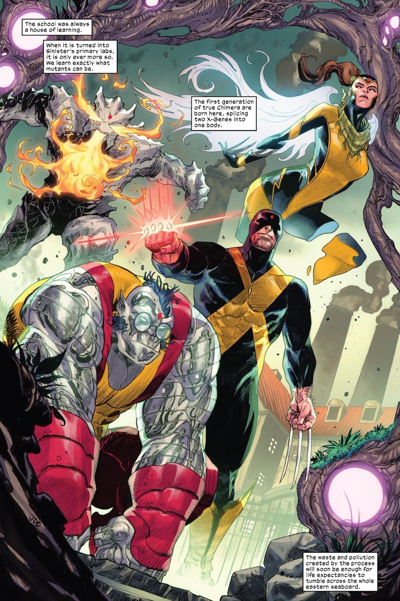 JackalsIII's tweet photo. #SinsOfSinister 1
Part 1
Sinister enacts his . . . devious plan.
Almost everybody is a Sinister
We begin an alt-u where Magik destroys Asgard, and Chimeras are a thing, including a Kate Pryde/Angel combo - which I don't think really adds much.
Storm v Sinister is set up https://t.co/cLdddxE2UV