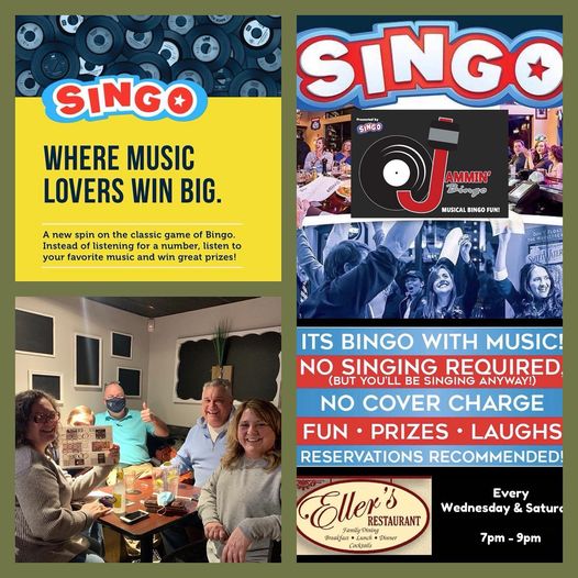 It's time to play musical bingo at #EllersRestaurant #Singo! 🎶🎤🎉 Don't miss out on this unique twist to the classic game. Come and sing your heart out while enjoying delicious food! #MusicalBingo #FoodandFun 🍔🎶🎉