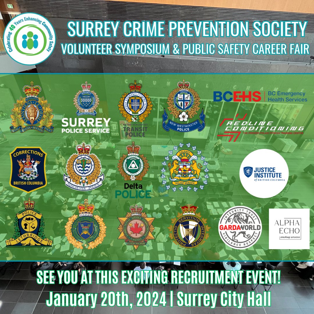PreventCrimes's tweet photo. Join us and connect with the following agencies!
@BCRCMP @surreyps @deltapolice @CalgaryPolice @CanBorder @CSC_SCC_en #BCCorrections @BCSheriffs @NewWestPD @TransitPolice @VancouverPD @lethpolice @BC_EHS #AlphaEchoCoaching @RedLine_Cond @GardaWorld @JIBCnews #SCPSSymposium2024 https://t.co/hkNWVeRflX