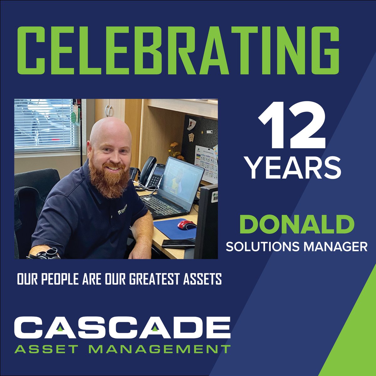 CascadeAssets's tweet photo. Cheers to Donald on his 12th work anniversary! Your consistent effort, exceptional skills, and positive attitude have significantly impacted our organization. We appreciate everything you do! 🎉🙏 #CascadeThanksU #TeamCascade #WorkAnniversary #TeamAppreciation https://t.co/RzqinzgFk9