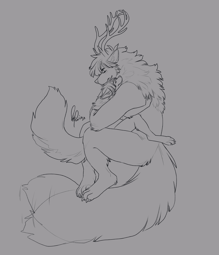 Big wolf deer offers the best snuggles~

Rilea (fox) is mine and Gealach (weer) is partner's <a href="/Gealach19/">Gealach</a>
Sweet piece by @RedPixxxie