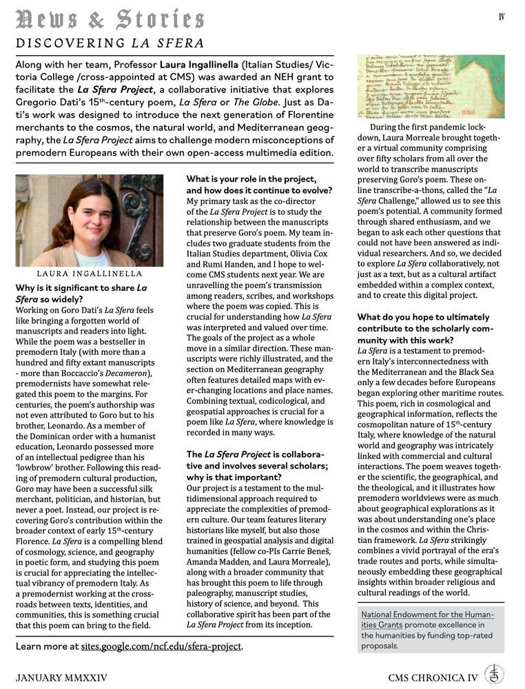 lauraingalli's tweet photo. #LaSferaProject made the news!  @UofTCMS interviewed me about the NEH-funded project led by @cebenes2 @MaddenAmanda @LauraMorreale and myself for their latest newsletter. Read it here: https://t.co/T0fHqKSWyg https://t.co/OOC96bXPha
