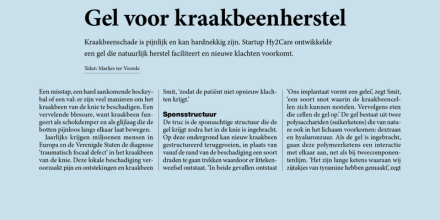 The Dutch magazine <a href="/de_ingenieur/">De Ingenieur</a>  interviewed Leo Smit, CEO Hy2Care® and Sanna Severins, COO Hy2Care® about Hy2Care’s hydrogel implant developed to enable cartilage repair in the knee. Read the article in Dutch here: bit.ly/3SeFRYy #cartilageregeneration #orthotwitter
