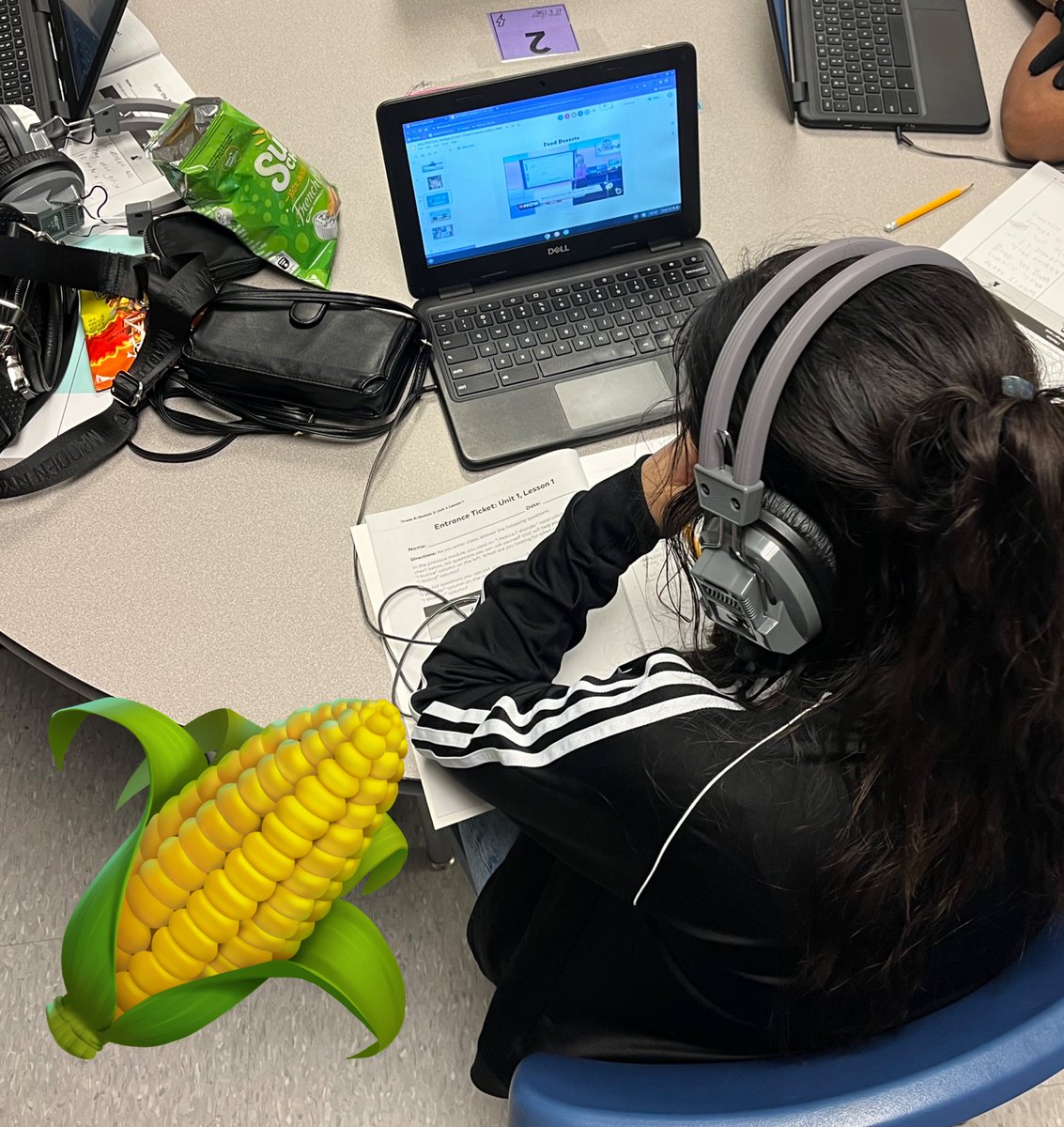 Let’s play a game! 
Game 1) what’s the secret ingredient found in all these snacks? 
Game 2) which of these foods does not contain 🌽? 
Food in classroom = happy introduction to our new <a href="/ELeducation/">EL Education</a> Module in 8th grade! <a href="/RamseyMS_JCPS/">Ramsey Middle School</a>
