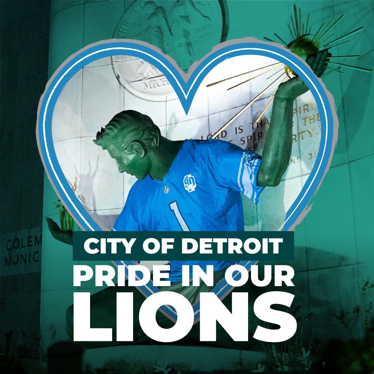 The City of Detroit is proud of the amazing performance the Lions have put on so far this year. Be sure to tune in this Sunday as they play the LA Rams in their first round of playoffs.