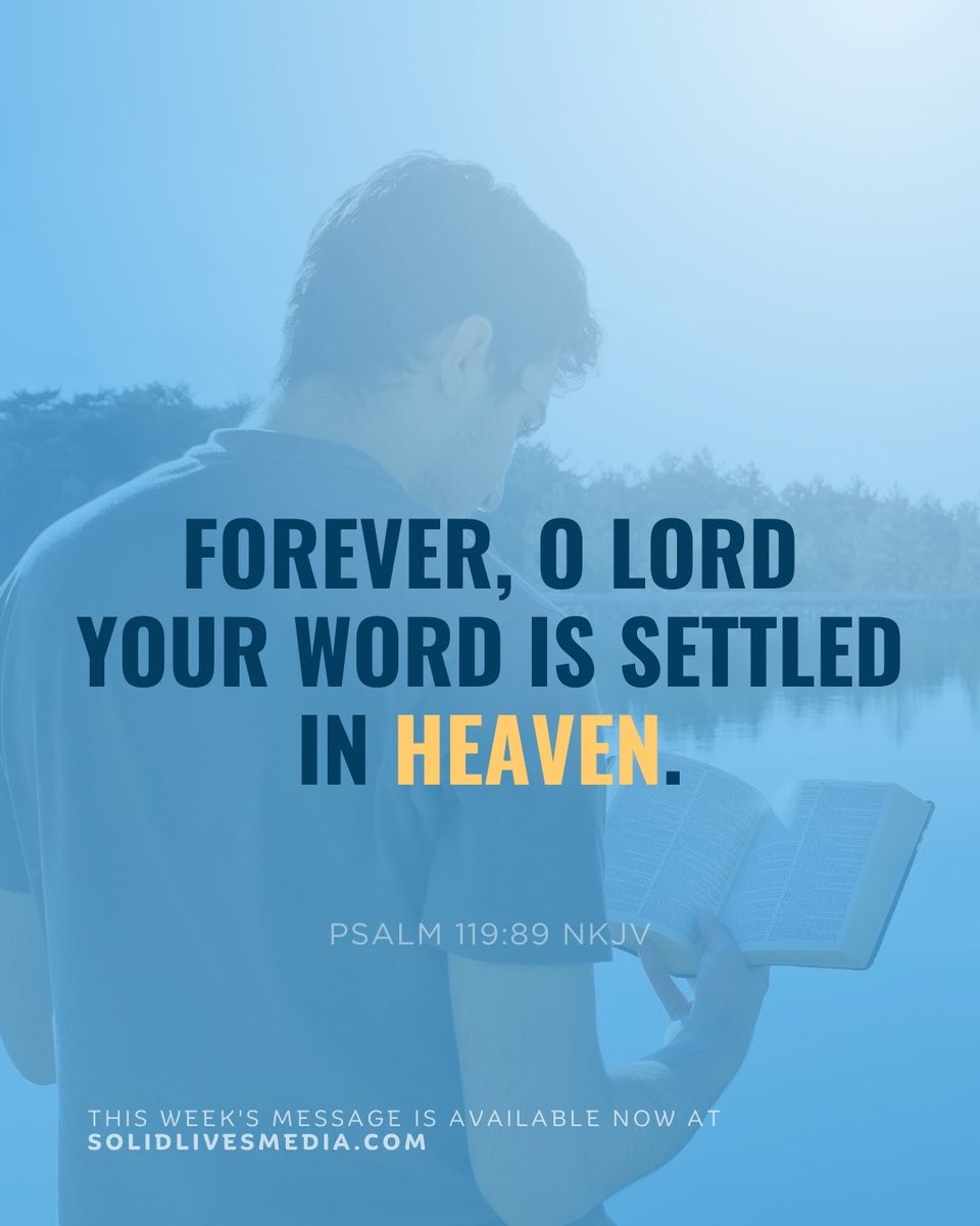 JerryDirmann's tweet photo. God's word is settled in heaven, but it's not fully settled on earth ... yet. Who settles His will here on earth? We do. And we do that through prayer. You will be stirred to believe for more in this week's Solid Lives message. https://t.co/5Qc6gik1Pd https://t.co/pQEXDgp88A