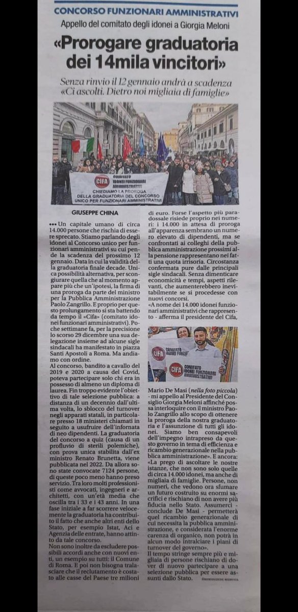Vito77019's tweet photo. @FratellidItalia @GiorgiaMeloni Non vorrete mica lasciare indietro proprio gli Idonei @CIFARIPAM?
Loro meritano di accedere alla Pubblica Amministrazione CON MERITO! Date possibilità ai Giovani! Lo studio e l'impegno VANNO PREMIATI e non penalizzati con DECADIMENTI (IMMOTIVATI) da graduatorie!! https://t.co/mTsySSrLJN