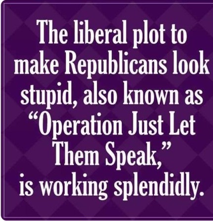 cdwoody's tweet image. #Republicans #liberalplot #stupid #stupidity Just Let it Happen