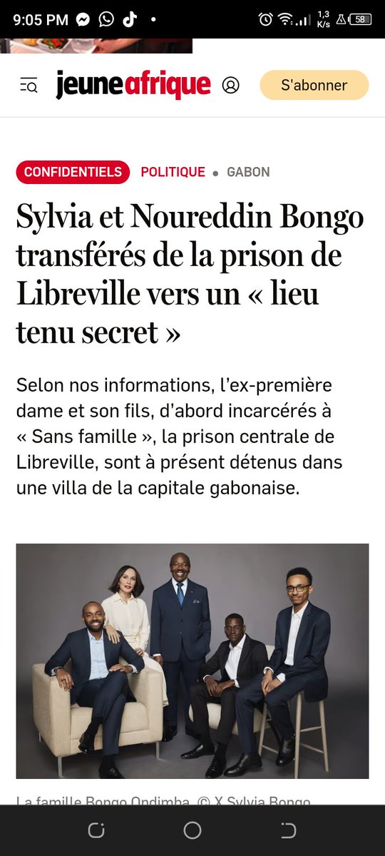 gaelondoumba's tweet photo. #GABON: Ce Mercredi 10 janvier 2024 , nous apprenons par nos confrères du Media #Jeune   #Afrique que l'ex-première dame déchu Sylvia Bongo Valentin et son fils Noureddin Bongo Valentin ont été tous les deux transférés de la prison centrale de Libreville pour un lieu ténu secret https://t.co/XC9YlPhwLX