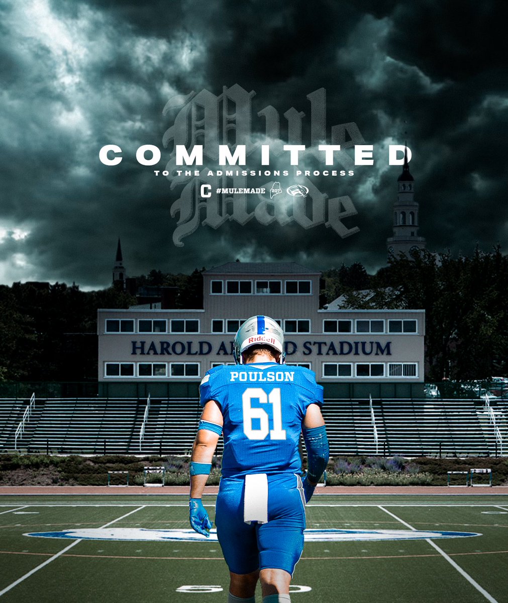 cpoulson543210's tweet photo. I am excited to announce that I will be continuing my academic and athletic careers at Colby College! Go Mules!
@Colby_Football @ColbyCoachCos @NickSpause @CBEastFootball https://t.co/fVbLKfAHJ1
